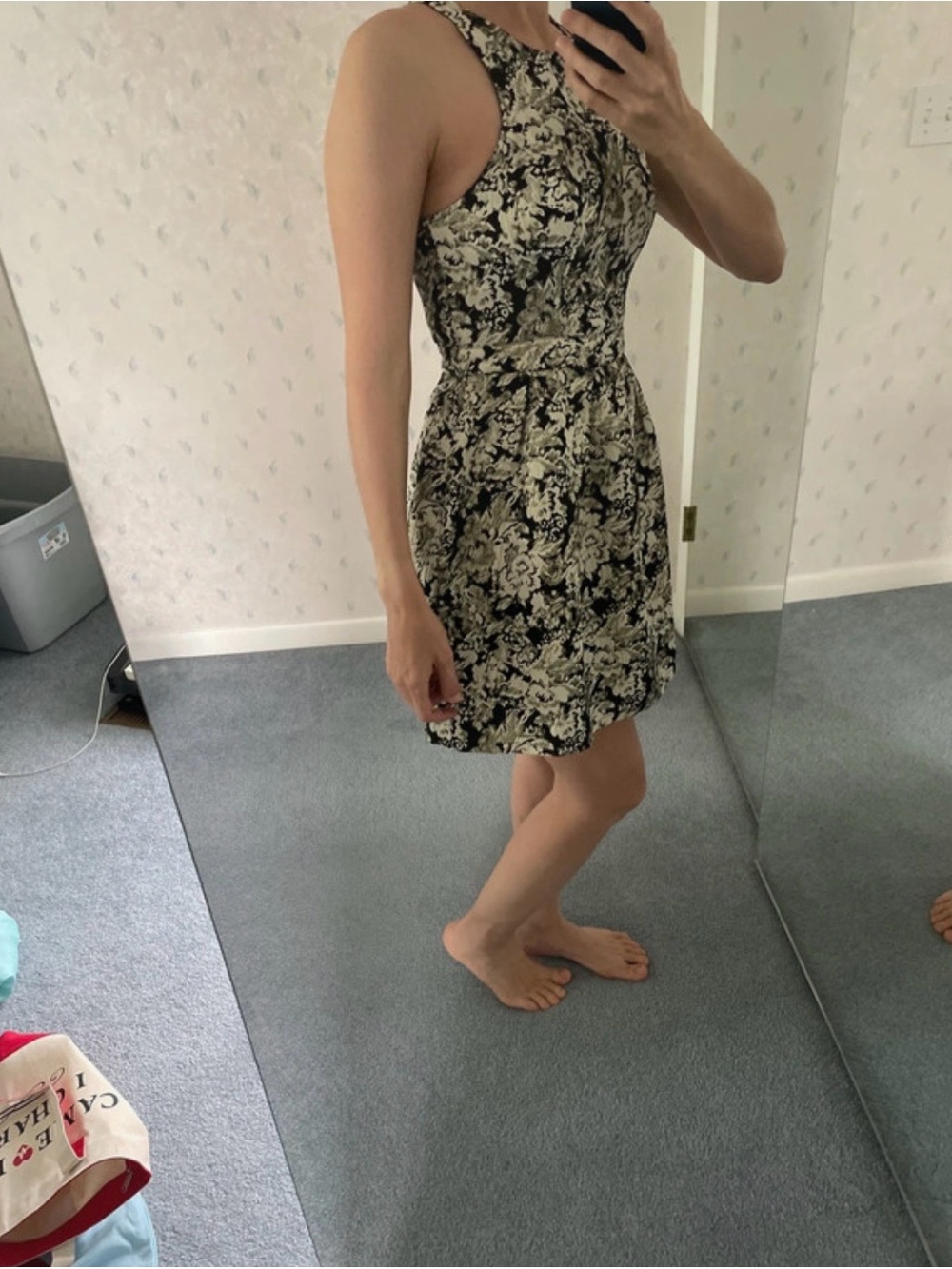 Abercrombie & Fitch Floral Jacquard Halter Mini Dress